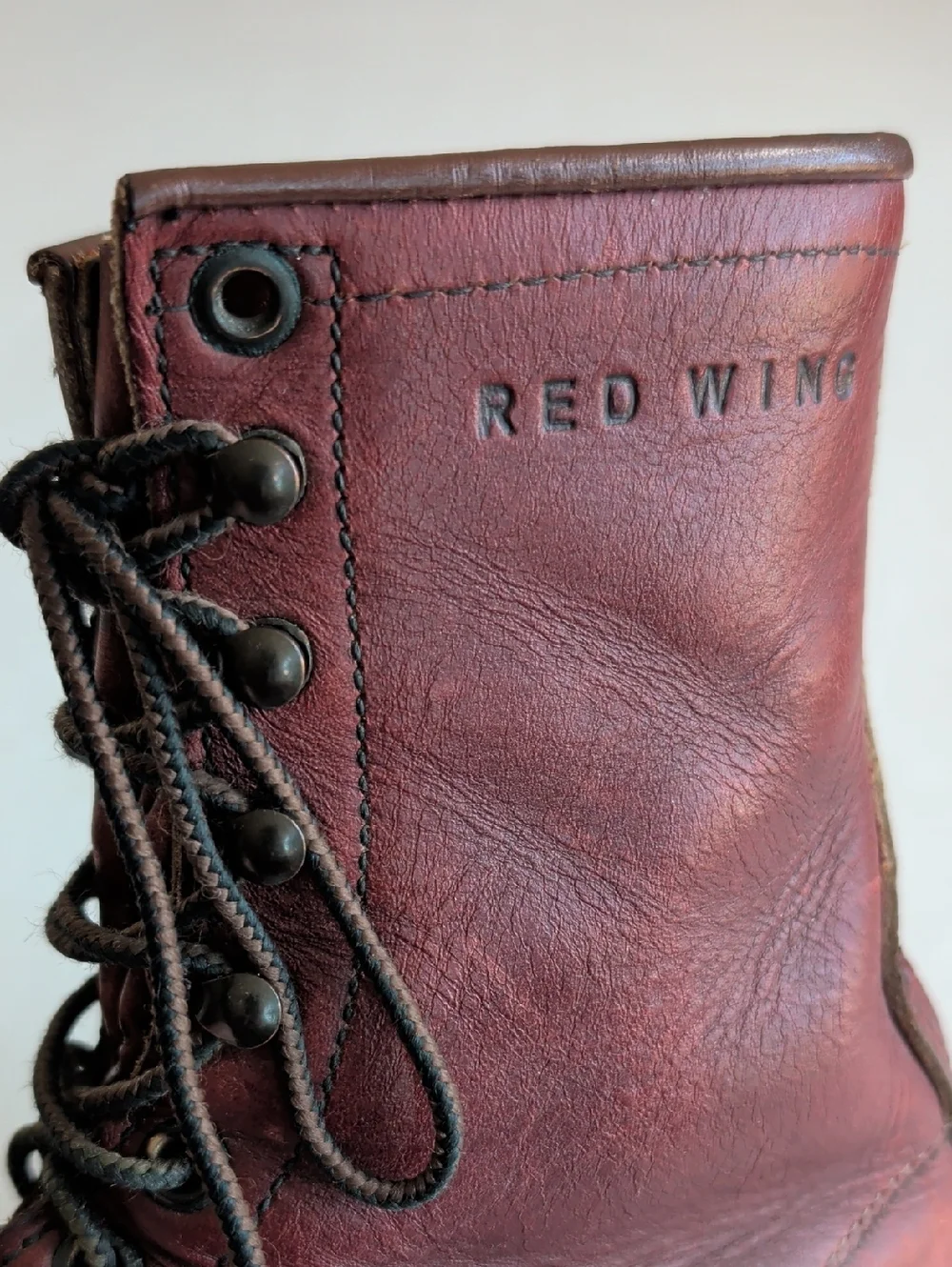 Vintage Red Wing Maroon Leather Lace Up 214 Work Boots 7 D